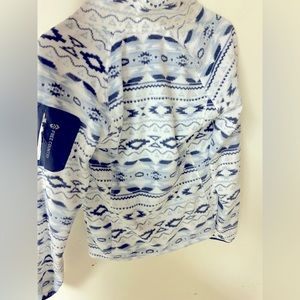 Womens Small White Print Microfleece Jacket